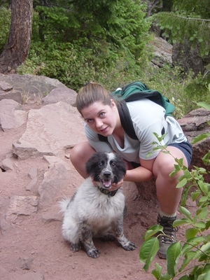 Linda O'Donnell and Sammy, Flatirons - Hiking Colorado