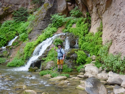 Jody O'Donnell at the junction in The Narrows - Zion National Park, Utah