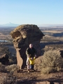 Patrick O'Donnell and Tanis O'Donnell in front of Monkey Face - Smith Rock - Hiking Oregon
