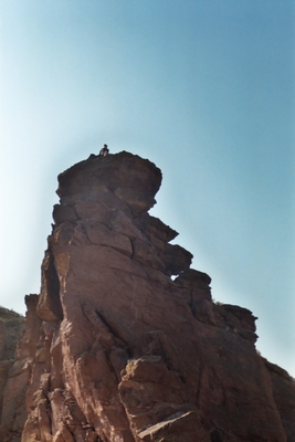 Linda sunning herself on the Springboard - Smith Rock