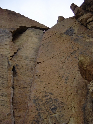 Joel Hass leading Cinnamon Slab - The Dihedrals - Smith Rock - Climbing Oregon
