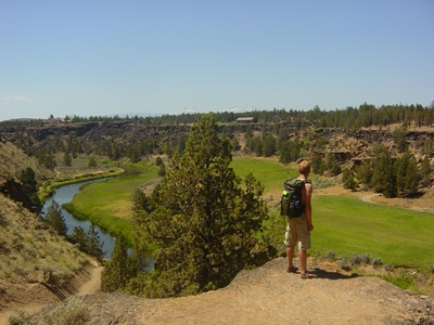 Dane Peterson overlooking the Crooked River - Smith Rock - West Side Crags
