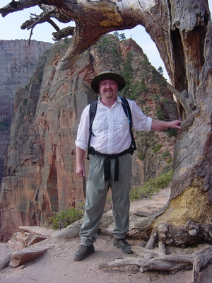 Jody ODonnell standing on Scout's Landing - Zion National Park, Utah