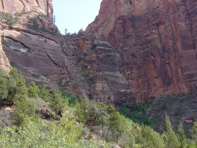 Angle's Landing pathway zig-zagging up the cliff - Zion National Park, Utah