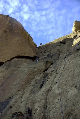 unnamed arete a second pitch variation of cinnamon slab - Smith Rock - Climbing Oregon