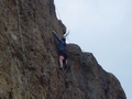 Jenny Hass climbing on Rope De Dope - Smith Rock
