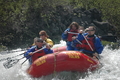 Crashing through the water